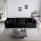 MAYEERTY Free Combination Comfy Upholstery Modular Overside L Shaped Sofa with Reversible Ottoman Black