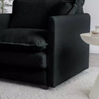 MAYEERTY Canapé d'angle modulaire grand format en forme de U avec ottomane réversible, combinaisons libres, confortable, rembourré, noir