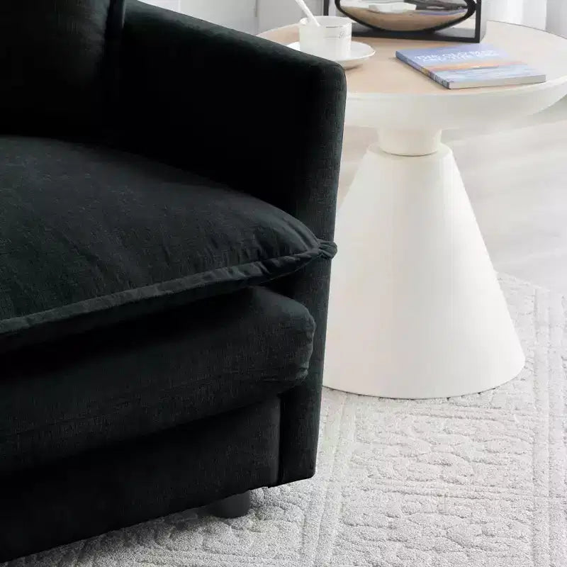 MAYEERTY Canapé d'angle modulaire grand format en forme de U avec ottomane réversible, combinaisons libres, confortable, rembourré, noir