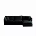 MAYEERTY Canapé d'angle modulaire grand format en forme de U avec ottomane réversible, combinaisons libres, confortable, rembourré, noir