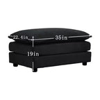 MAYEERTY Canapé d'angle modulaire grand format en forme de U avec ottomane réversible, combinaisons libres, confortable, rembourré, noir