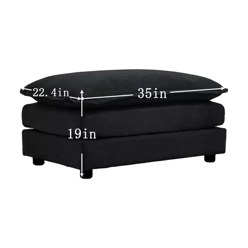 MAYEERTY Canapé d'angle modulaire grand format en forme de U avec ottomane réversible, combinaisons libres, confortable, rembourré, noir