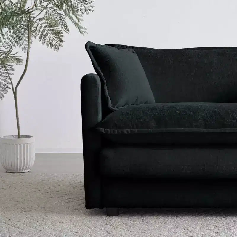 MAYEERTY Canapé d'angle modulaire grand format en forme de U avec ottomane réversible, combinaisons libres, confortable, rembourré, noir
