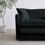 MAYEERTY Canapé d'angle modulaire grand format en forme de U avec ottomane réversible, combinaisons libres, confortable, rembourré, noir