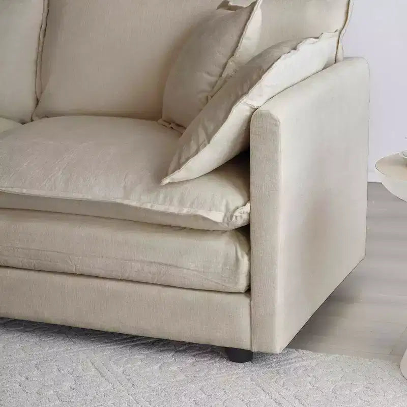 MAYEERTY Canapé de salon moderne rembourré et profond 2 places avec 4 oreillers pour salon, beige