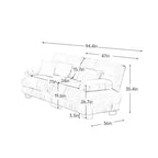 MAYEERTY Colud Couch 2 Seater Sofa with 2 Lumbar Pillows and 2 Throw Pillows for Living Room White
