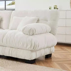 MAYEERTY Colud Couch 2 Seater Sofa with 2 Lumbar Pillows and 2 Throw Pillows for Living Room White