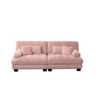 Canapé 2 places MAYEERTY Cloud avec 2 coussins d'assise, 2 oreillers lombaires, 2 coussins décoratifs pour salon rose