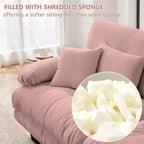 Canapé 2 places MAYEERTY Cloud avec 2 coussins d'assise, 2 oreillers lombaires, 2 coussins décoratifs pour salon rose