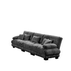 MAYEERTY Cloud 2 Seater Sofa with 2 Seat 2 Lumbar Pillows 2 Throw Pillows for Living Room Gray