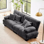 MAYEERTY Cloud 2 Seater Sofa with 2 Seat 2 Lumbar Pillows 2 Throw Pillows for Living Room Gray