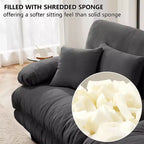 MAYEERTY Cloud 2 Seater Sofa with 2 Seat 2 Lumbar Pillows 2 Throw Pillows for Living Room Gray