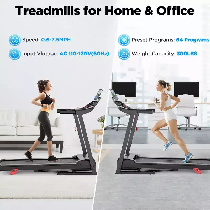 Clearance  3HP Folding Treadmill for Home with Incline / Bluetooth, 300lb Weight Capacity, Exercise Running Walking 90% pre Assemble