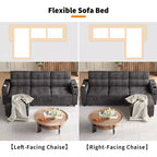 COZONY 84 L-Shaped Sectional Sleeper Sofa with Pull Out Bed, Reversible Storage Chaise & Cup Holders for Living Room