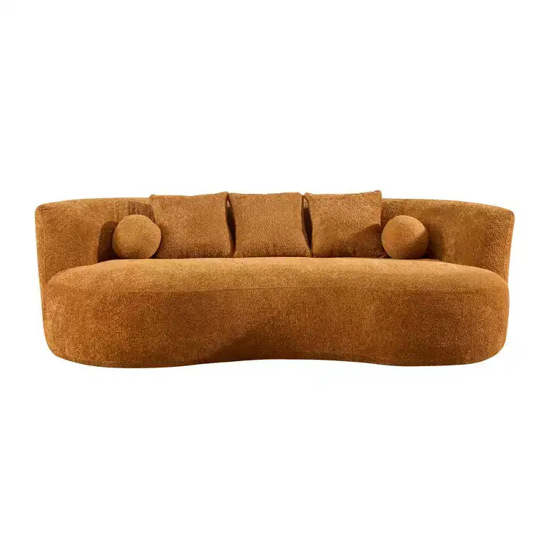 Christopher Knight Home Grazia 90'' Modern Curved Boucle Upholstered 3-Seater Sofa
