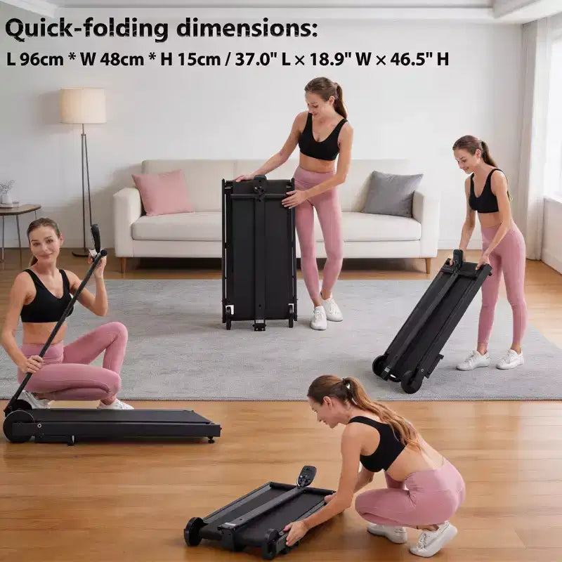 KRISRATE Tapis de marche manuel avec inclinaison de 15 %, tapis roulant pliable non électrique avec guidon, capacité de 227 kg, antidérapant, moniteur numérique pour la maison/la salle de sport