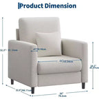 Set of 2-seater sofa and auxiliary armchair,Compact Loveseat Couch for the Living Room or Bedroom,Practical &Comfortable Seating for Small Apartments