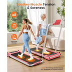 Tapis de course KRISRATE 3-en-1 3,5 CV avec massage des pieds et guidon, tapis de marche compact double face, tapis de course pliable pour la maison et la salle de sport
