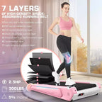 Tapis de marche KRISRATE, tapis roulant 2 en 1 sous le bureau pour la maison et le bureau, tapis roulant compact de 2,5 CV, sans installation, design lumineux unique