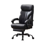 Fauteuil de bureau, fauteuil de direction grande taille 225 kg avec repose-pieds, fauteuil de jeu inclinable en cuir 90-155 degrés