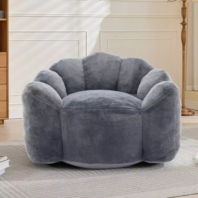Pouf de compression en forme de lotus avec poignée pour adultes, sans assemblage, facile à déplacer, canapé de sol pour salon et chambre