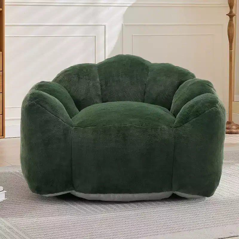 Pouf de compression en forme de lotus avec poignée pour adultes, sans assemblage, facile à déplacer, canapé de sol pour salon et chambre