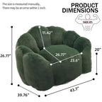 Pouf de compression en forme de lotus avec poignée pour adultes, sans assemblage, facile à déplacer, canapé de sol pour salon et chambre