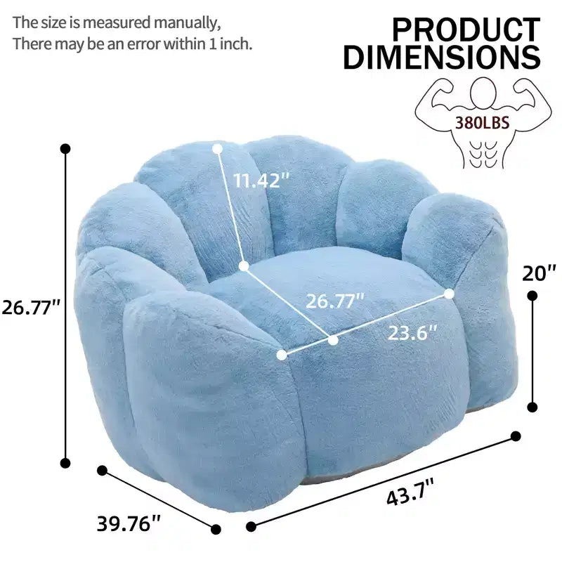 Pouf de compression en forme de lotus avec poignée pour adultes, sans assemblage, facile à déplacer, canapé de sol pour salon et chambre