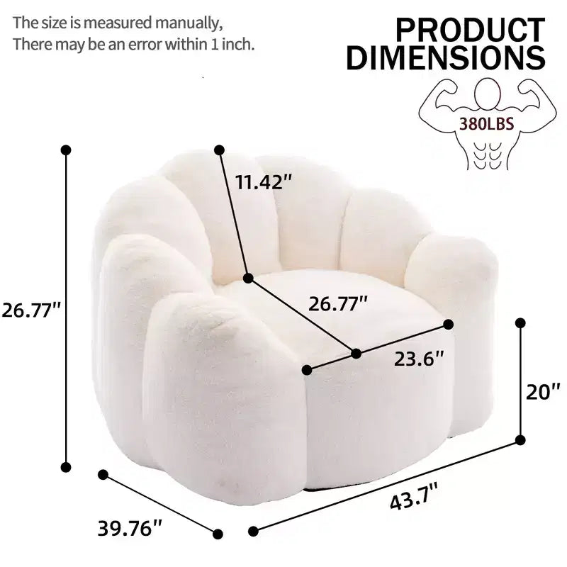 Pouf de compression en forme de lotus avec poignée pour adultes, sans assemblage, facile à déplacer, canapé de sol pour salon et chambre