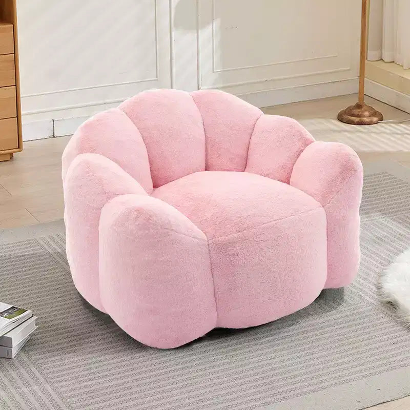 Lotus-Shaped Compression Bean Bag Chair with Handle for Adults, No Assembly, Easy Move, Floor Sofa for Living Room Bedroom