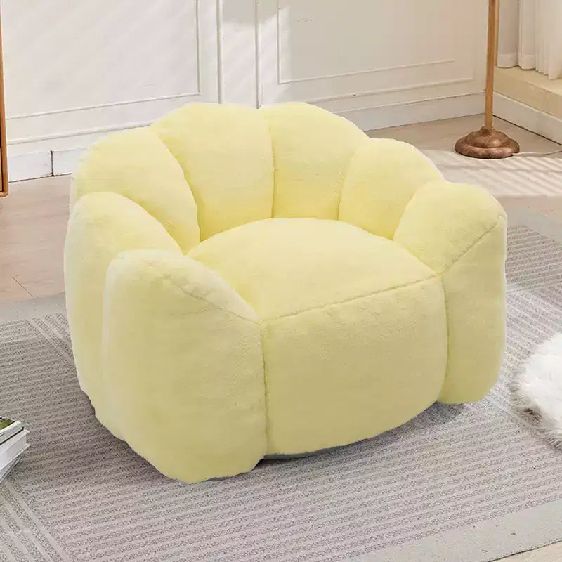 Lotus-Shaped Compression Bean Bag Chair with Handle for Adults, No Assembly, Easy Move, Floor Sofa for Living Room Bedroom