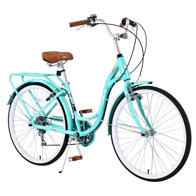 NAYSAYE Vélo Cruiser 24 Pouces 7 Vitesses pour Femmes Vélo Cruiser Complet avec Double Frein en V Selle Réglable Cadre en Acier pour Femmes Hommes Trajets Quotidiens Loisirs