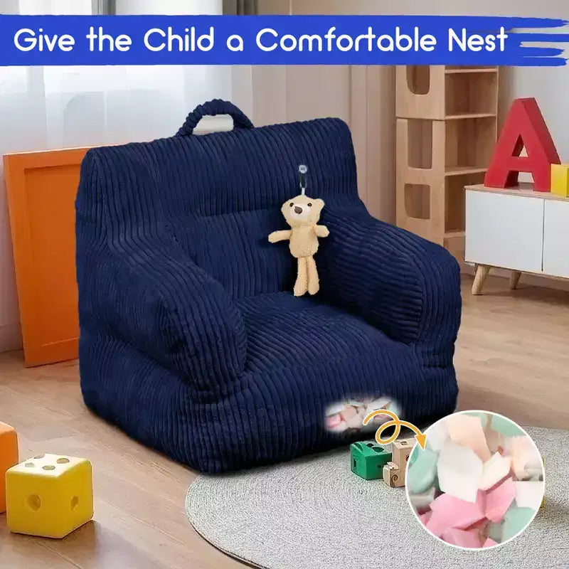 Children's beanbag sofa with memory foam, soft, comfortable and resistant to deformation, suitable for living rooms, bedrooms, and apartments