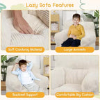 Children's beanbag sofa with memory foam, soft, comfortable and resistant to deformation, suitable for living rooms, bedrooms, and apartments