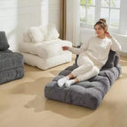 Canapé lit convertible multifonctionnel 3 en 1 - Tissu en velours côtelé capitonné, pas de 10 mm, canapé lit pliant avec oreillers, matelas confortable.