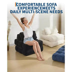 Canapé lit convertible multifonctionnel 3 en 1 - Tissu en velours côtelé capitonné, pas de 10 mm, canapé lit pliant avec oreillers, matelas confortable.