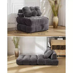 Canapé lit convertible multifonctionnel 3 en 1 - Tissu en velours côtelé capitonné, pas de 10 mm, canapé lit pliant avec oreillers, matelas confortable.