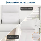 Fauteuil inclinable en cuir PU ergonomique avec inclinaison réglable, siège rembourré, accoudoirs larges, dossier haut et poches latérales, adapté aux adultes.