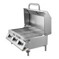VEVOR Tabletop Gas Grill, 3-Burner Stainless Steel Portable Propane Grill, with Built-in Thermometer, Weatherproof Lid, 22,500 BTU Total, Silver