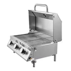 VEVOR Tabletop Gas Grill, 3-Burner Stainless Steel Portable Propane Grill, with Built-in Thermometer, Weatherproof Lid, 22,500 BTU Total, Silver