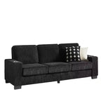 83 Corduroy Three-Seat Sofa with Cup Holders, Plush Modern Cloud Couch for Living Rooms, Compact Apartments, and Office Spaces-Panipeachy