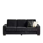 83 Corduroy Three-Seat Sofa with Cup Holders, Plush Modern Cloud Couch for Living Rooms, Compact Apartments, and Office Spaces-Panipeachy