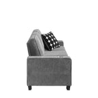 83 Corduroy Three-Seat Sofa with Cup Holders, Plush Modern Cloud Couch for Living Rooms, Compact Apartments, and Office Spaces-Panipeachy