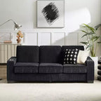 83 Corduroy Three-Seat Sofa with Cup Holders, Plush Modern Cloud Couch for Living Rooms, Compact Apartments, and Office Spaces-Panipeachy