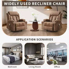 Fauteuil berçant/inclinable extra large pour salon, rotation à 360°, 3 angles d'inclinaison, double porte-gobelets avec poches latérales, canapé une place