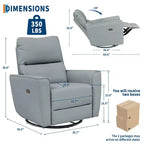 Fauteuil relax pivotant - canapé individuel en similicuir avec accoudoirs incurvés, repose-pieds réglable et dossier rembourré, idéal pour le salon ou la chambre de bébé.