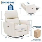 Fauteuil relax pivotant - canapé individuel en similicuir avec accoudoirs incurvés, repose-pieds réglable et dossier rembourré, idéal pour le salon ou la chambre de bébé.