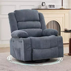 Fauteuil inclinable, pivotant à 360°, avec fonction balancelle et 3 positions manuelles pour adulte, 2 porte-gobelets et 4 poches, idéal pour la chambre d'enfant, le salon, la chambre à coucher ou le bureau.