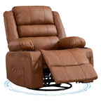 Fauteuil inclinable, pivotant à 360°, avec fonction balancelle et 3 positions manuelles pour adulte, 2 porte-gobelets et 4 poches, idéal pour la chambre d'enfant, le salon, la chambre à coucher ou le bureau.