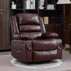 Fauteuil inclinable, pivotant à 360°, avec fonction balancelle et 3 positions manuelles pour adulte, 2 porte-gobelets et 4 poches, idéal pour la chambre d'enfant, le salon, la chambre à coucher ou le bureau.